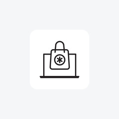 Online, Medicine, Purchase, Medical Store Vector Line Icon