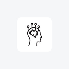 Brain, Treatment, Neurology Vector Line Icon