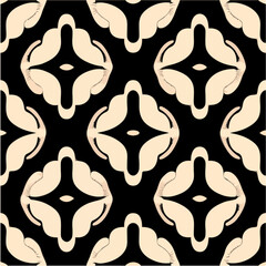 Captivating black and white background adorned with a complex and delicate art deco pattern, showcasing elements of art nouveau design as well.