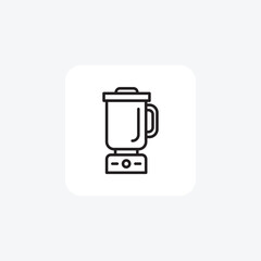 Juicer Blender, Blending, Fruit Smoothie Vector Line Icon