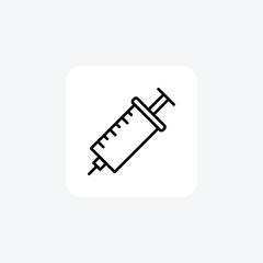 Veterinary Syringe, Animal Care, Injection Vector Line Icon