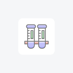 Test Tubes, Test Tube Rack Vector Awesome Fill Icon