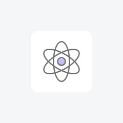 Atomic Symbol, Subatomic Particles Vector Awesome Fill Icon