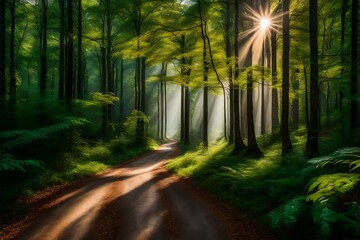 Fototapeta na wymiar path in the forest AI generated