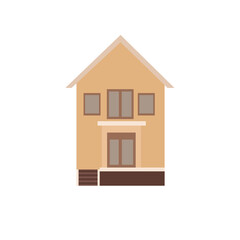 Vintage house illustation in flat design style, home icon isolated on white background - Vector