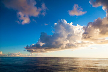 Low clouds in the Atlantic Ocean. Landscape from clouds and ocean. © Сергей Жмурчак