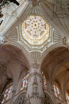 ceiling inside the Cathedral of Burgos Spain