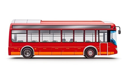 Red double-decker bus photo realistic illustration - Generative AI.