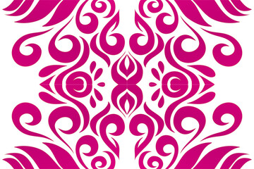 Beautiful colourful white and pink flower floral gradient batik line art pattern background pattern 