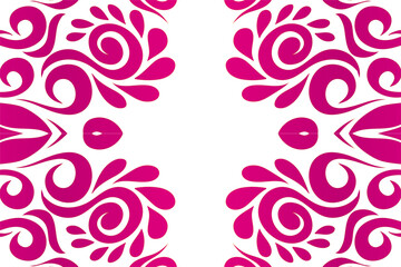 Beautiful colourful white and pink flower floral gradient batik line art pattern background pattern 
