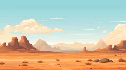 Fototapeta na wymiar cartoon valley in the country desert landscape