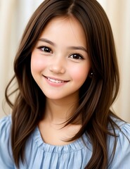 Fototapeta premium portrait of a joyful girl with a warm smile
