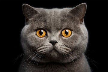 black cat portrait generative ai