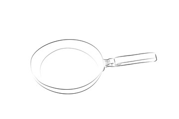 simple vector hand draw sketch pan, isolated on white