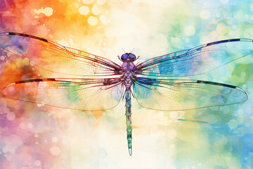Obraz na płótnie Canvas watercolor style painting of a dragonfly shape