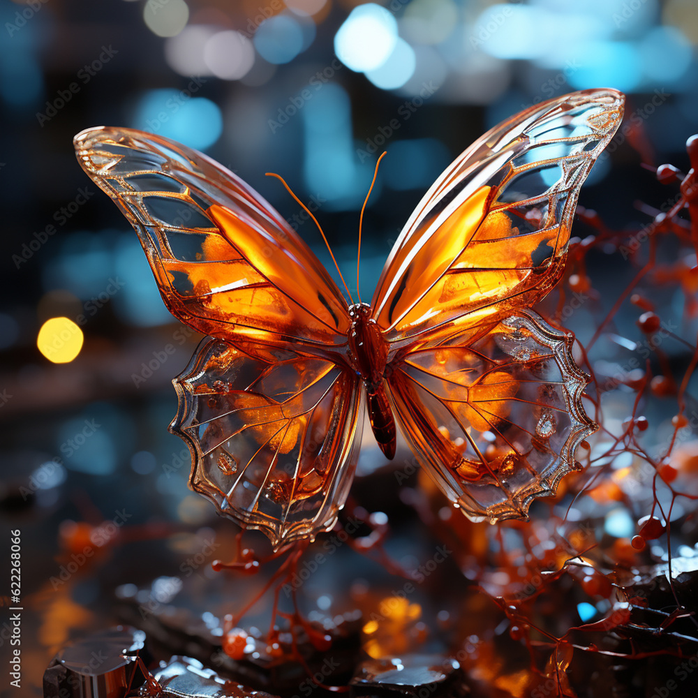 Poster an abstract representation of a butterfly emerging from its chrysalis, symbolizing transformation an