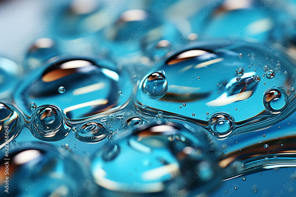 Aufkleber Beautiful abstract blue bubbles background pattern texture for design . Generative AI technology.