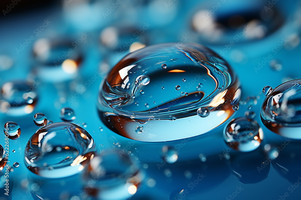 Aufkleber Beautiful abstract blue bubbles background pattern texture for design . Generative AI technology.