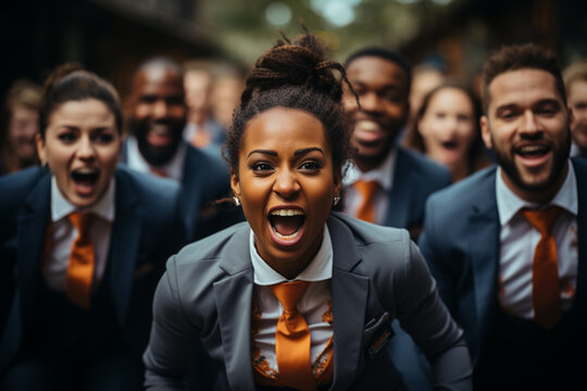A striking image of colleagues engaging in a friendly sports activity, representing teamwork and cultural exchange, colleagues, portrait, business Generative AI