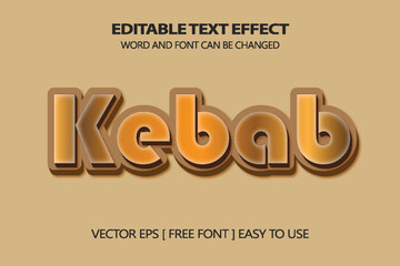 vector text effect 3d kebabs