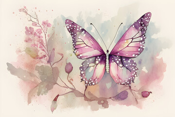 butterfly on a flower. generative ai