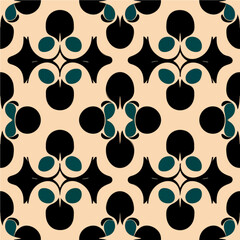 Harmonious blend of black and blue patterns against a warm beige backdrop. This art deco design draws inspiration from art nouveau, featuring intricate details and flowing curves that create.