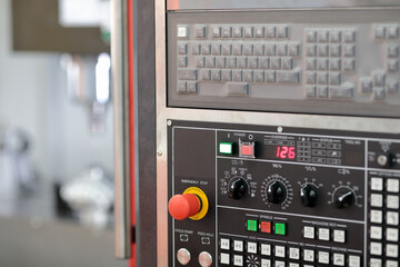 control panel of industrial CNC milling machine