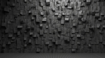 Gray brick wall. Interior empty room with copy space. Abstract background. Generative AI