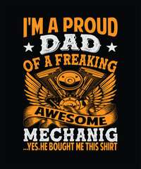 dad mechanic, typography, clothes, motorcycle, electrical engineer,