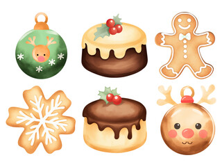 set of christmas cakes