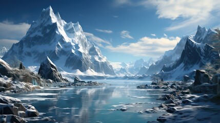 Majestic Mountains and Glaciers Captivating the Beauty of Ice Adorned Landscapes