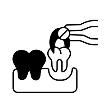 Teeth pulling Vector Icon

