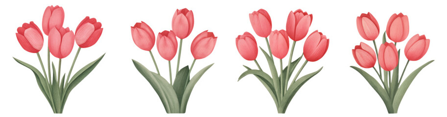 Red Tulip Flower For Valentine's Day