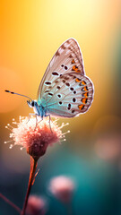 Joli papillon sur une fleur - Générative IA