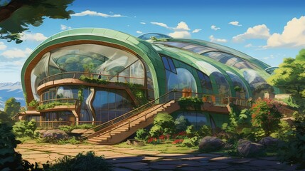 Fototapeta premium Gazebo in the park. AI generated art illustration.