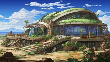 Gazebo in the park. AI generated art illustration.