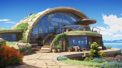 Gazebo in the park. AI generated art illustration.
