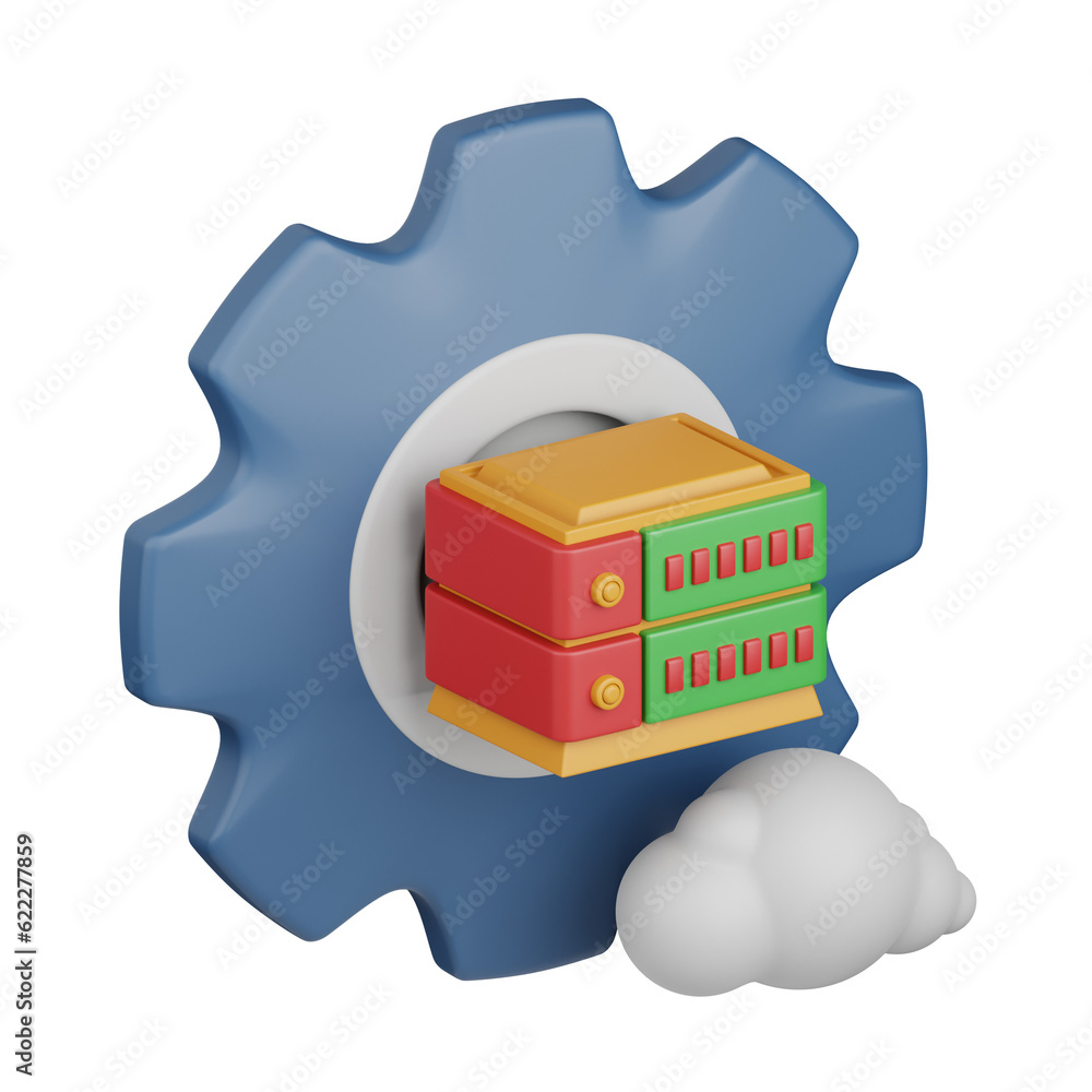 Aufkleber 3d rendering database isolated useful for business, analytics, web, money and finance design element