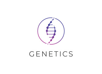 DNA logo design template icon for science technology