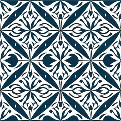 Captivating black and white geometric design, influenced by art nouveau and damask patterns, creates a mesmerizing seamless pattern that enchants the.