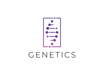 DNA logo design template icon for science technology
