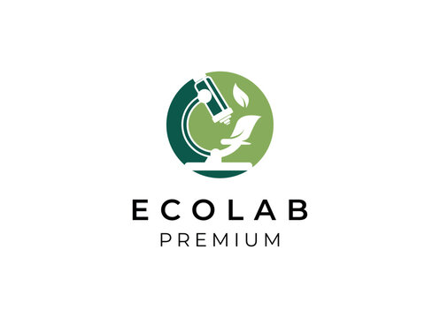 Ecolab microscope logo design vector. Microscope logo design. 