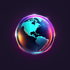 Generative AI of futuristic earth globe logo