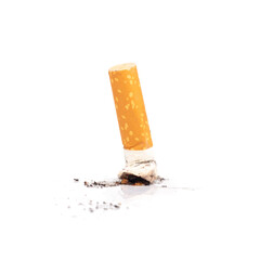 cigarette butts isolated on white background