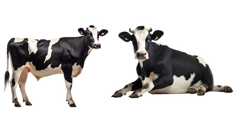 Cow on transparent background PNG - obrazy, fototapety, plakaty
