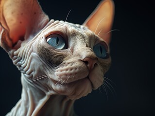 Close-up of a Sphynx Cat (Generative AI)
