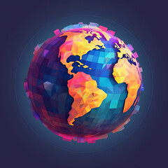 Tech earth logo. Generative ai