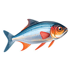 Fototapeta premium Graceful Finned Beauty: Rummynose Tetra in Mesmerizing 2D Illustration