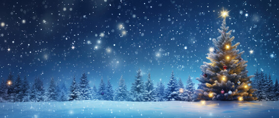 Christmas Tree Beautiful Decoration Winter Wonderland – Generative Ai