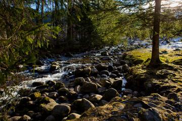 Beautiful view on the snow Tatry. Zakopane, Giewont, Kasprowy Wierch, Swinica, Rysy, Kresanica